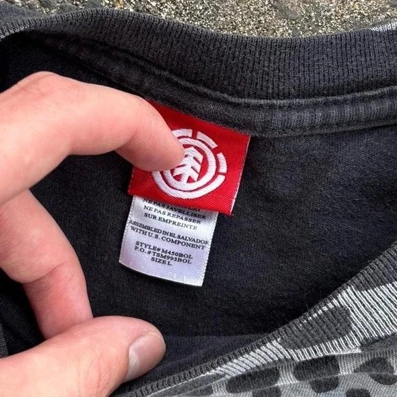 Vintage y2k Element Skateboard T Shirt AOP Style front graphic Size Large - Picture 2 of 3